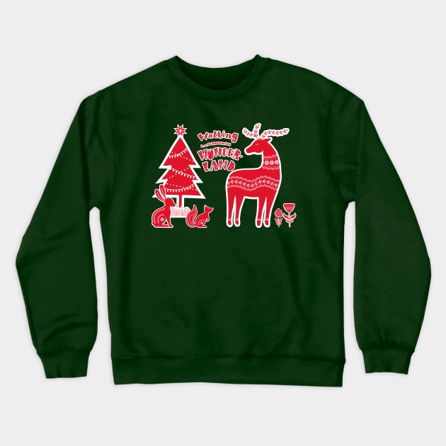 Walking in a Scandinavian Wonderland Crewneck Sweatshirt by DutchDeer